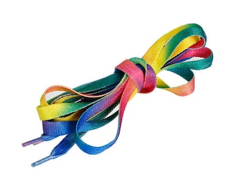 2 PARES de cordones planos (4 cordones) Arcoíris aprox. Zapatillas deportivas de 100 cm con la bandera LGBTQ+