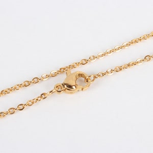 NECKLACE Chain 41cm, 45cm, 50cm or 60cm Gold STAINLESS STEEL Hypoallergenic image 2