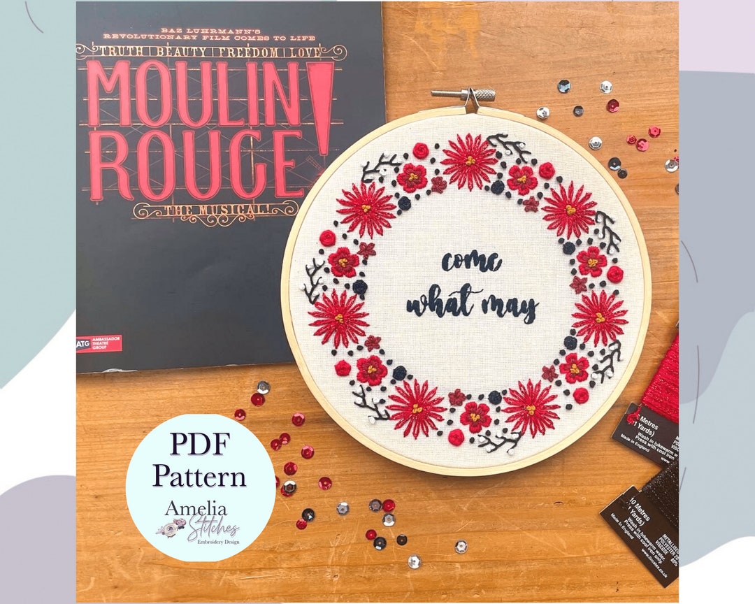 Moulin Rouge Inspired PDF Embroidery Pattern - 