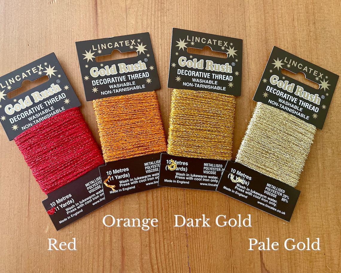 Sparkly Glitter Metallic Thread Lincatex Gold Rush Etsy UK
