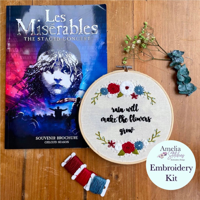 Les Miserables Inspired Embroidery Kit Rain Will Make The image 1