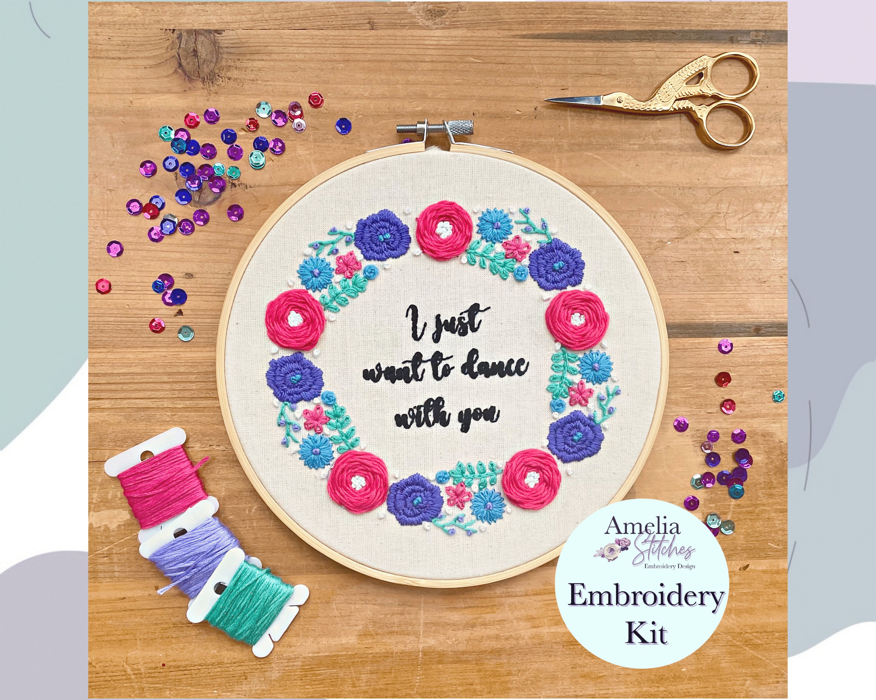 The Prom Inspired Embroidery Kit i Just Want to Dance photo