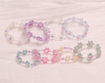 Handmade Colorful Beaded Flower Ring