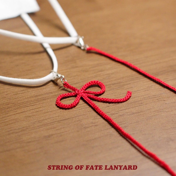 RED STRING of FATE Mask Lanyard || Cotton Neck Strap Mask Chain Holder, red thread of destiny, anime your name, kimi no na wa, y2k