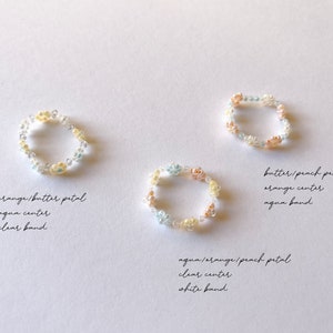 Cute Daisy Ring Customize/Personalize cute daisy flower beaded ring 90s y2k aesthetic ring kpop cute flower ring 00's image 1