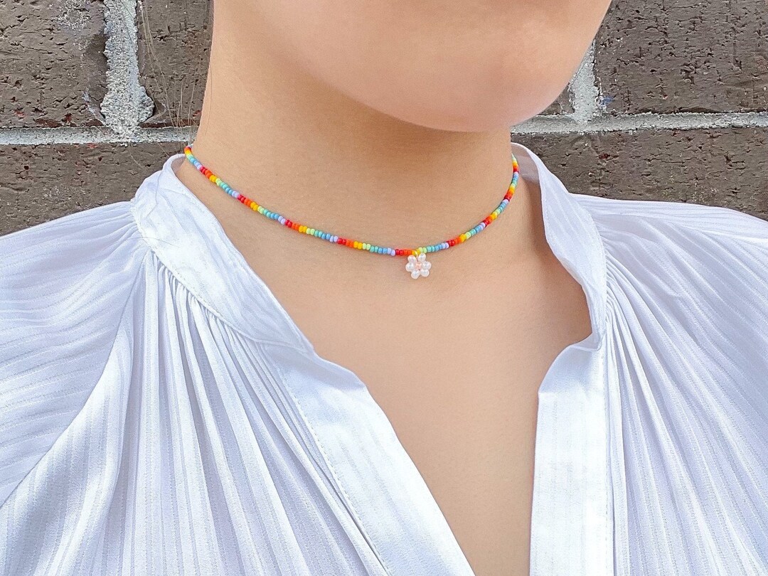VINTAGE HOLLYWOOD★Nature Daisy Beads Necklace Designer fashion, Seoul-fully created | W Concept