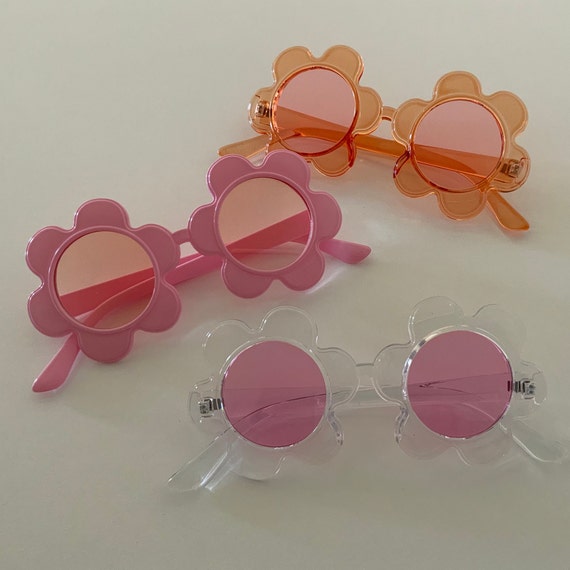 Adult Flower Sunglasses,Groovy Party Shades, Flower Power,70's Bachelorette Party,Flower Shaped Adult Sunglasses, Adult Retro Sunglasses
