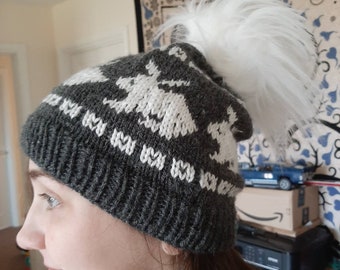 Hand knitted Rabbit hat. Warm, fun and ideal for bunny lovers of all ages!