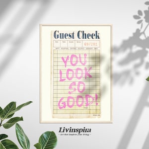 Beige Indie Aesthetic Guest Check Maximalist Home Décor Poster Frame, Preppy Style Wallhanging Wall art for living room - Framed Poster #4-1
