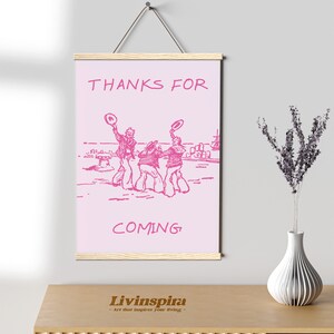 Gracias por venir a casa, póster decorativo de pared rosa, póster de despedida con cita de introvertido atrevido para sala de estar, colgador de pared n.° 7-1