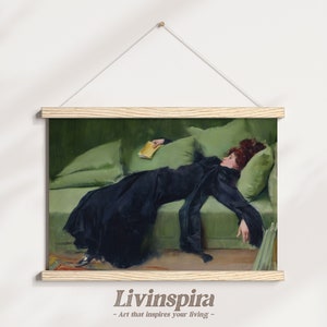 Famous Painting | After the Dance Decadent Young Woman Old Oil Painting | Vintage Style Victorian Portrait Wallart – Poster Hanger #11