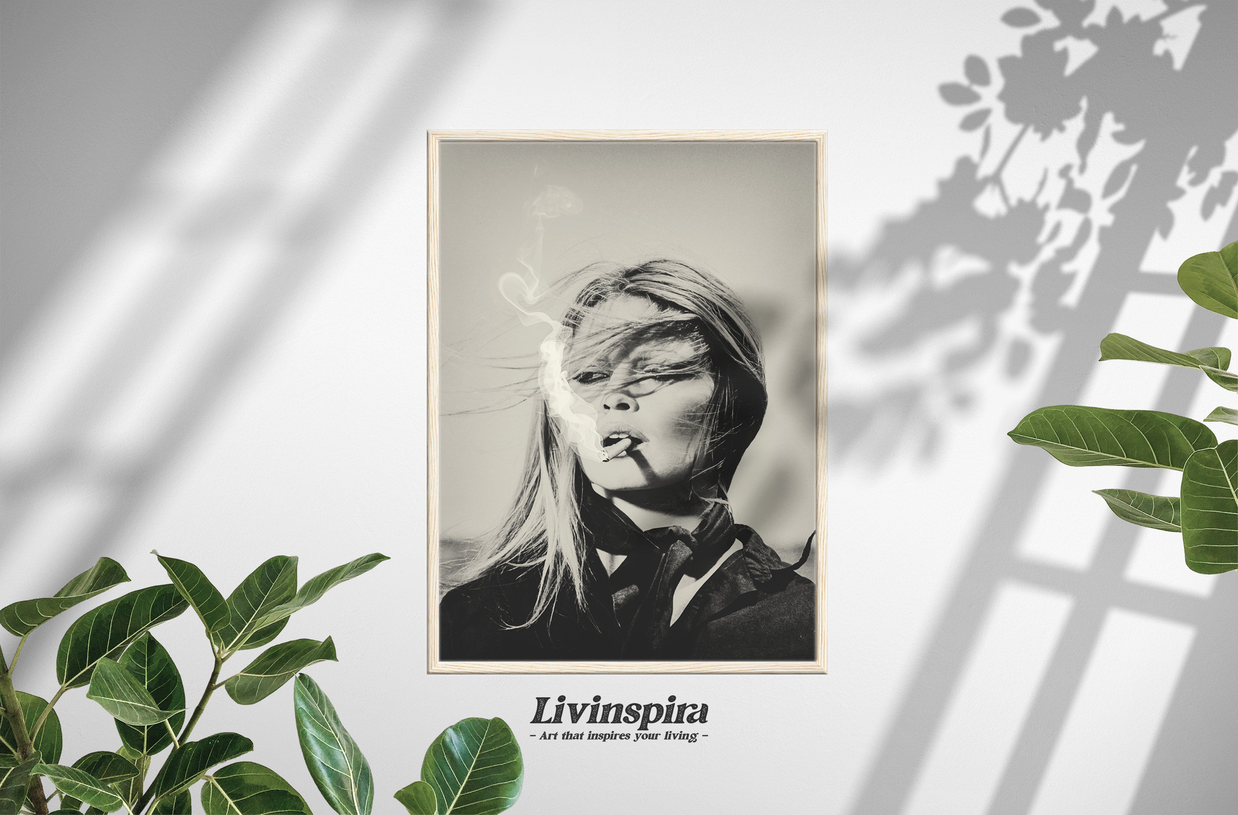 brigitte bardot cigarette poster Amk Wood Vintage Fashion Icon Smoking Canvas Wall Art Brigitte Bardot, cigar poster, Hollywood