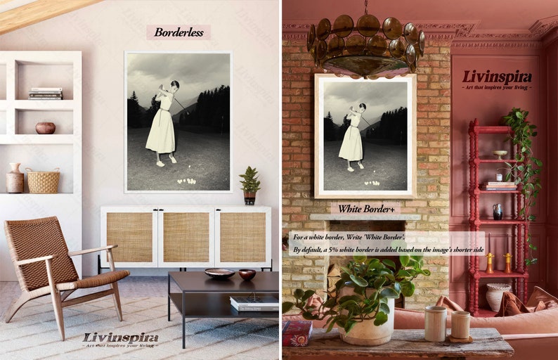 Audrey Hepburn Vintage Golf Poster | Black and White Classic Audrey Hepburn Golf Fashion Wall Art for Living Room Decor - Framed Print #91 image 3