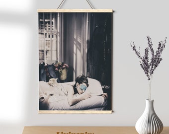 Audrey Hepburn&#39;s Timeless Breakfast Tiffany’s Movie Poster, Vintage Hollywood Black n White, Classic Cinema Beauty – Poster Hanger #78-1