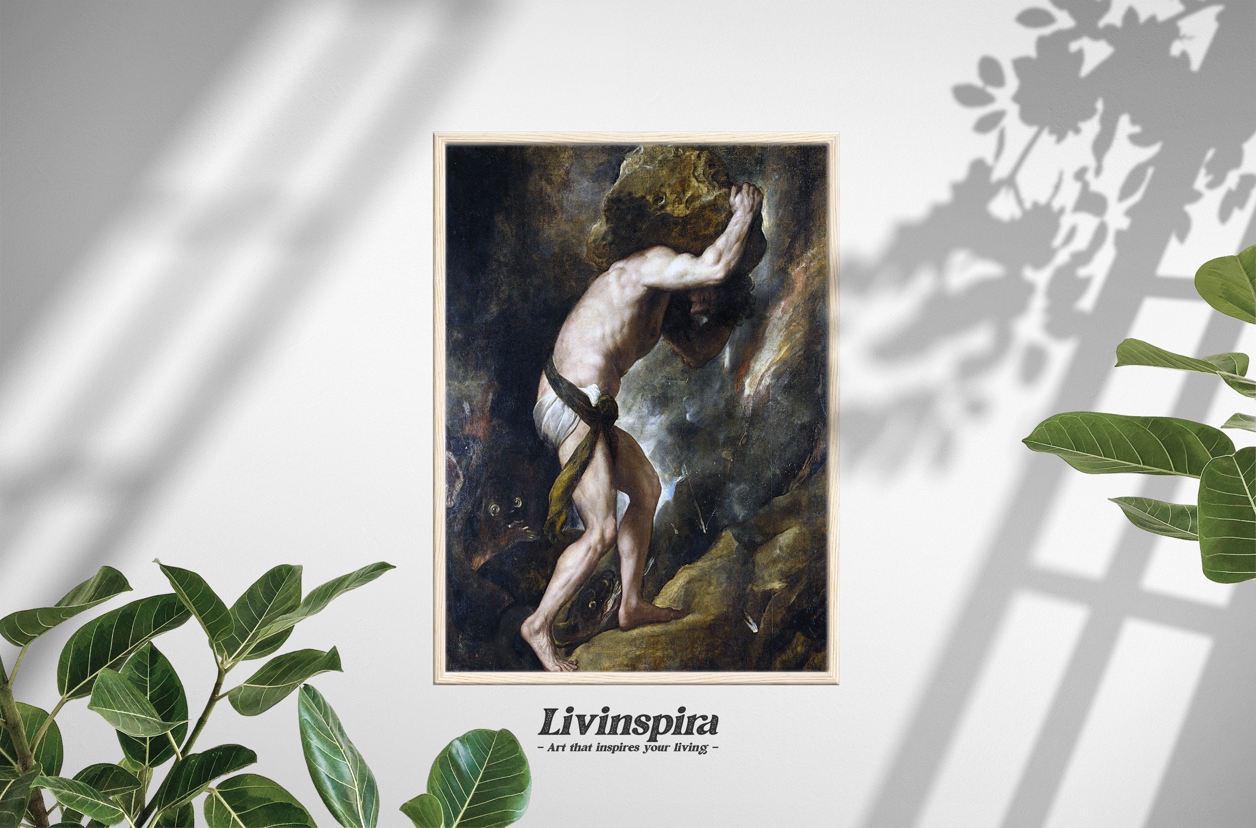 Sisyphus Pushing the Boulder | Timeless Greek Mythology Art | Symbol of ...