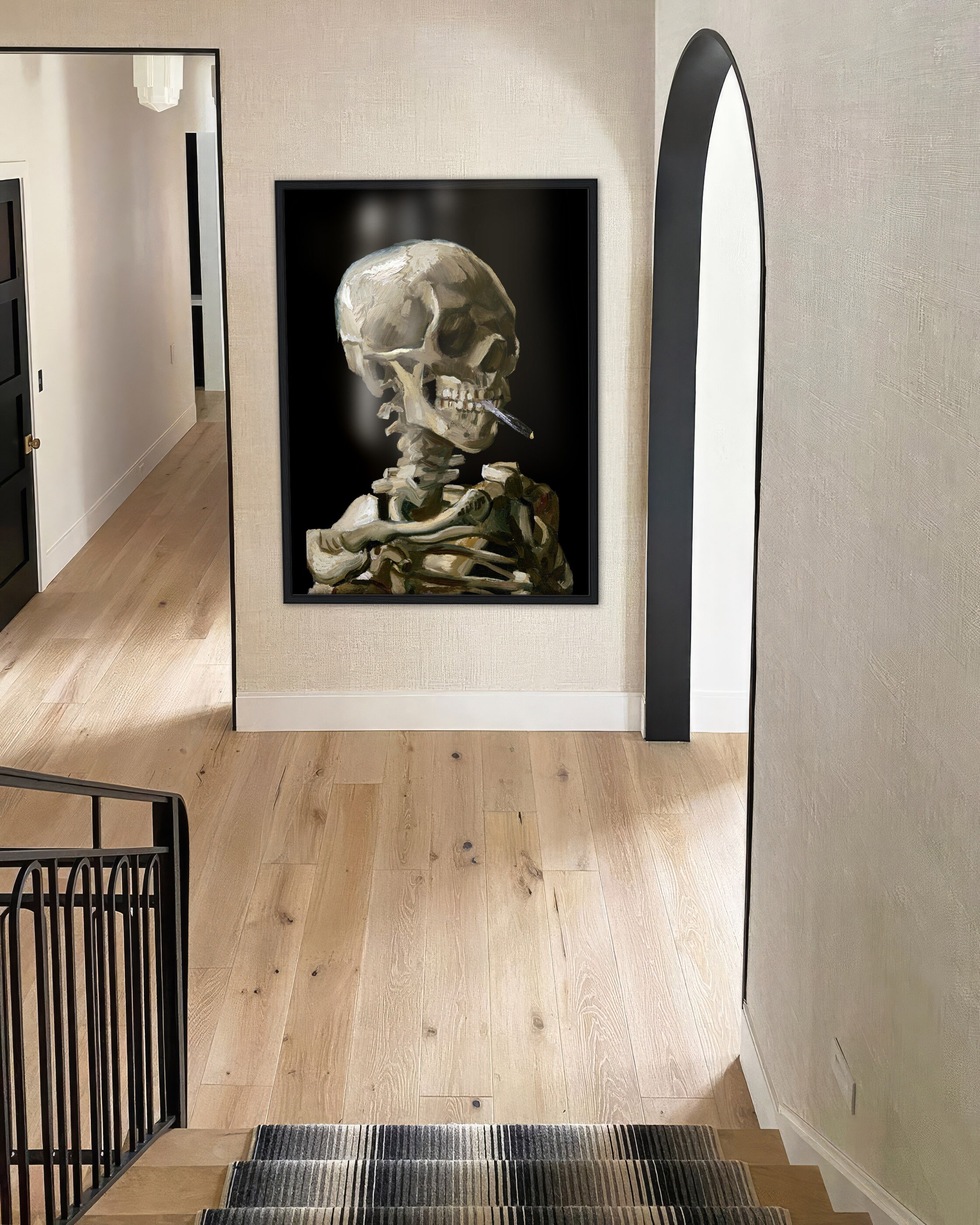 Poster ‚SCHÄDEL Tete De Mort‘ – Skurrile Wandkunst Für Büro, Wohnzimmer Oder Partyraum, Ohne Rahmen