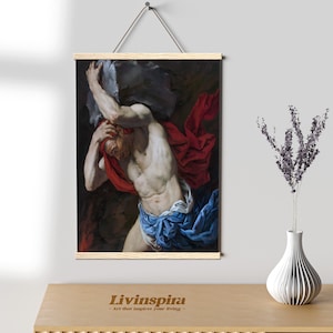 Sisyphus Art Print – Classic Struggle Representation | Mythology | Ancient Greek Inspired | Historical Picture – Poster Hanger #70
