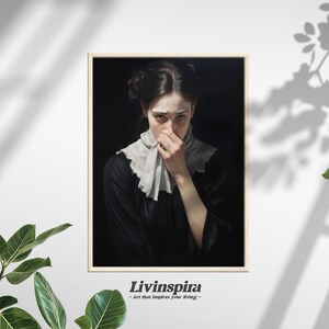Humor Badezimmer Kunst Poster - Verspielte Dame, die Geruch verbirgt | Gerahmtes Poster für ein Unikat - Einzigartiges Badezimmer Dekor #106
