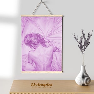 Elegante weibliche Kunst | Frauen Figur | Pastellrosa Ästhetik | Preppy Kunstwerk | Modernes Schlafzimmer Dekor | Bleistift Zeichnung - Posterleiste #19