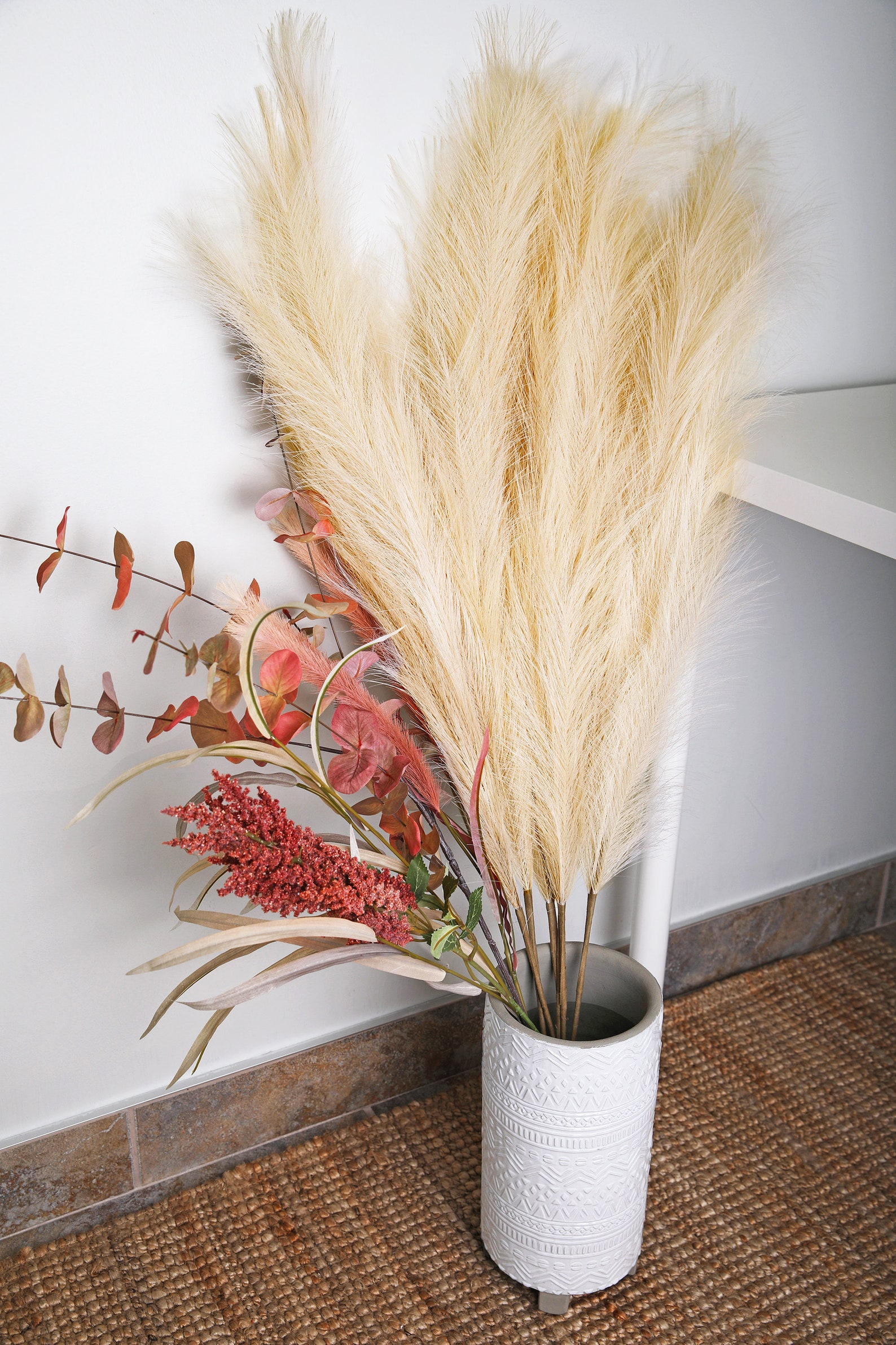 Faux Pampas Grass 44 Long Realistic Fluffy Etsy