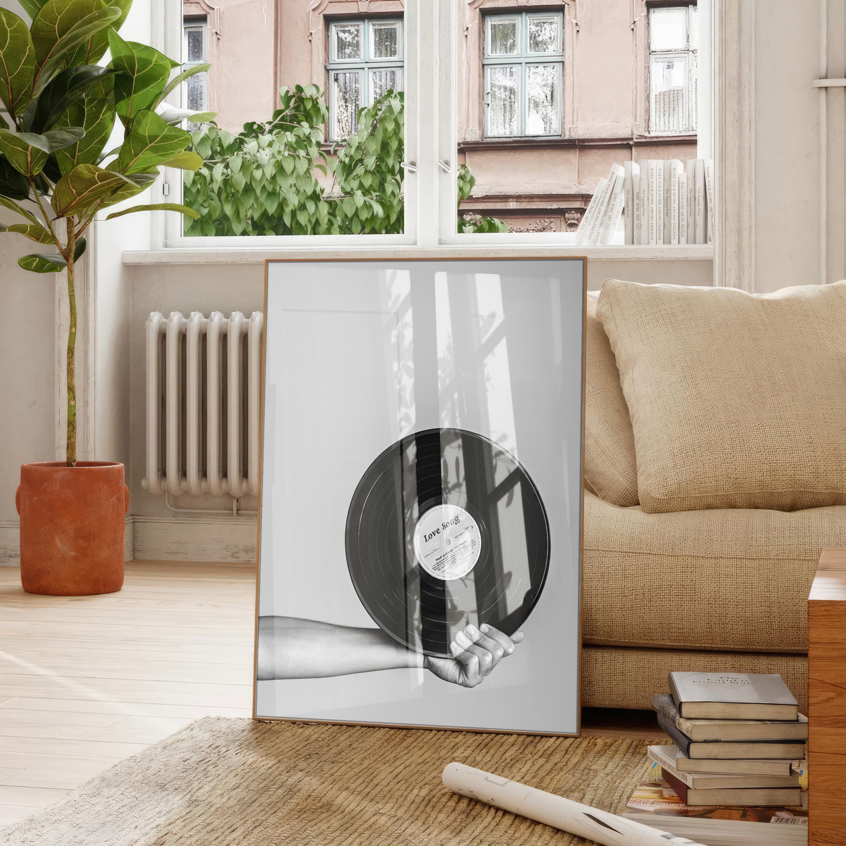 Vintage Vinyl Record Poster | Classic Love Songs Album Print for Music ...