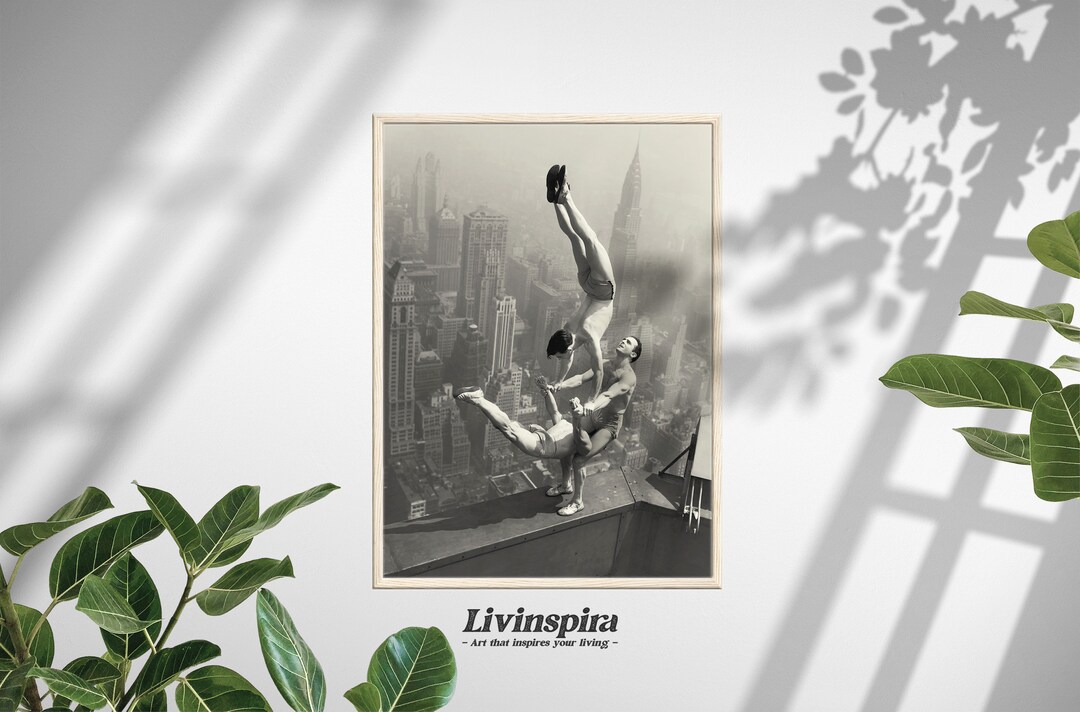 Black N White Photo Daring Acts in the Skyline Wallprint, Timeless ...