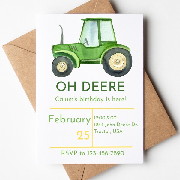 Oh Deere Birthday Invite