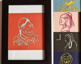 Abstracte lasergesneden beroemde schilderijen voor kunstliefhebbers - perfect voor interieur