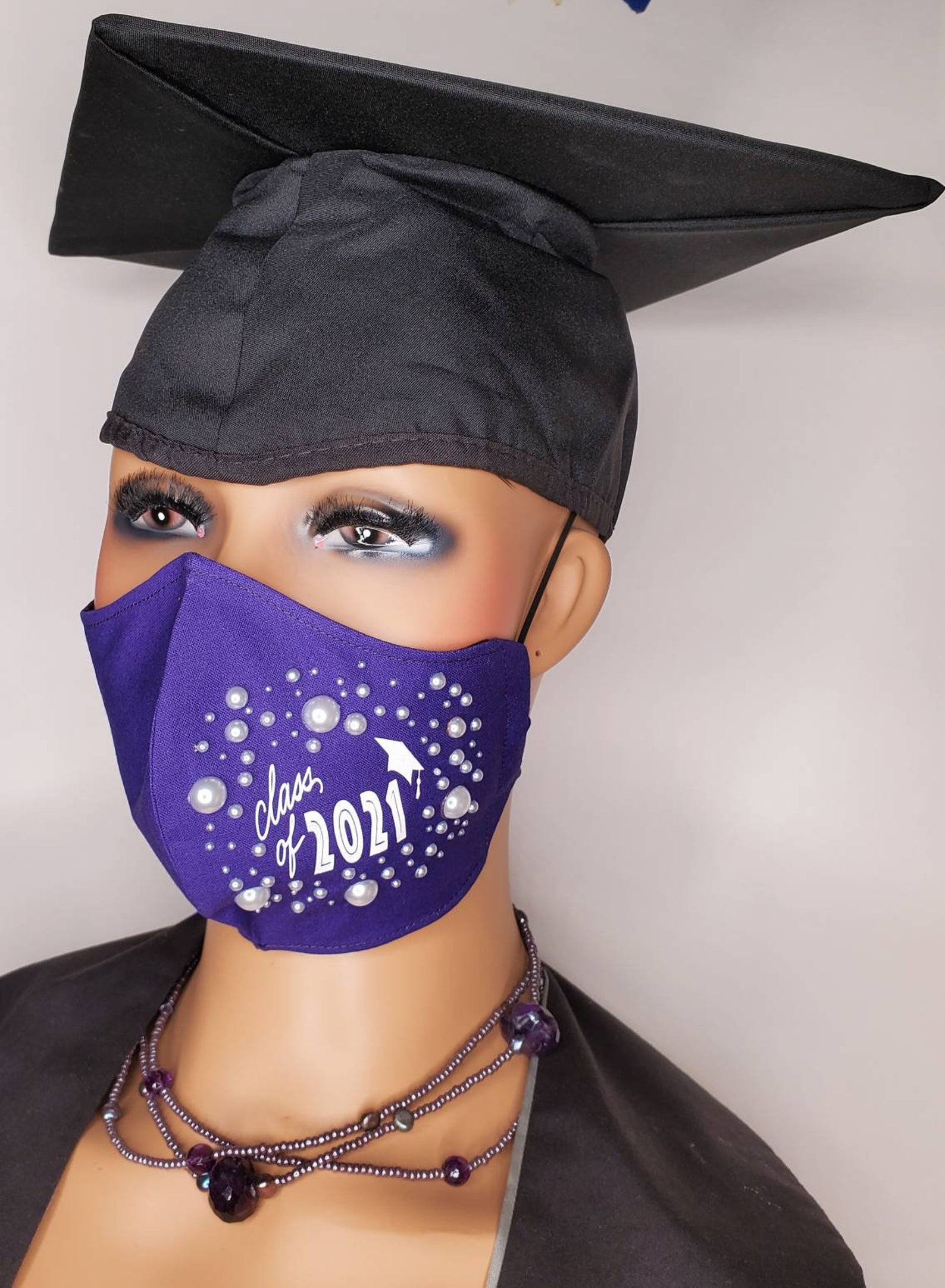 CUSTOM Purple Graduation Face Mask w/ Filter Pocket 3D & Etsy