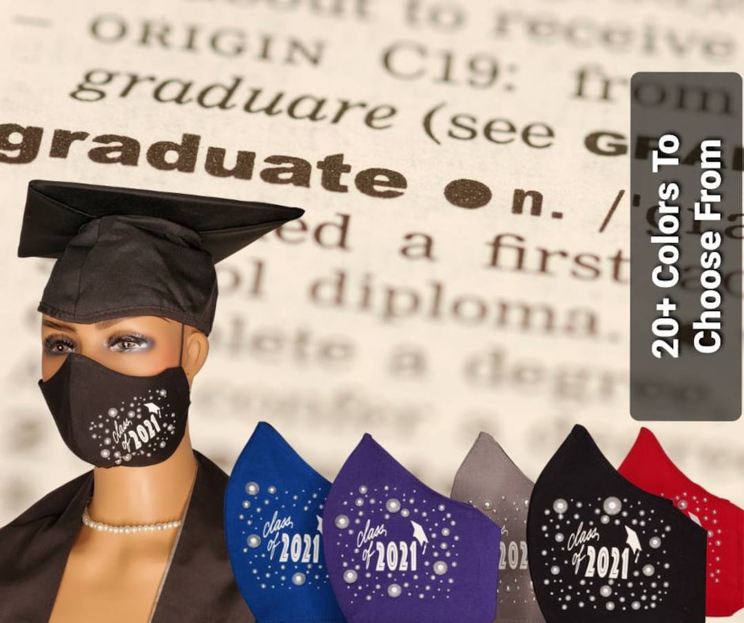 CUSTOM 2022 Graduation Face Mask W/ Filter Pocket 3D & Adjustable W