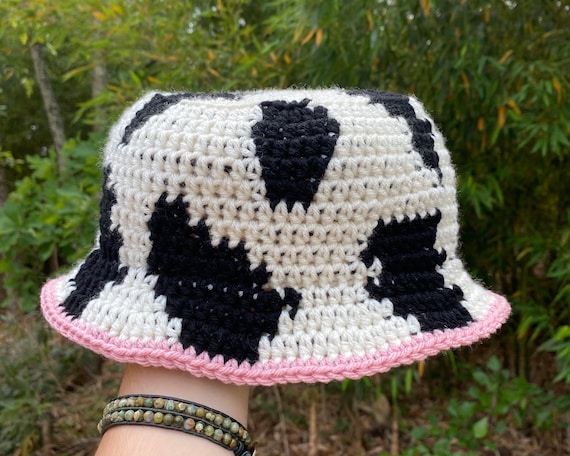 Crochet Cow Print Bucket Hat - Etsy