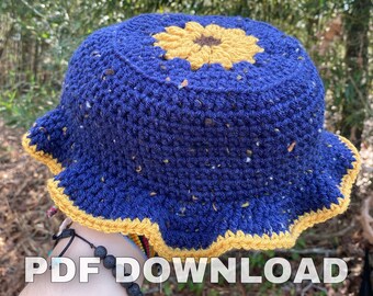 Crochet Pattern for Sunflower Bucket Hat