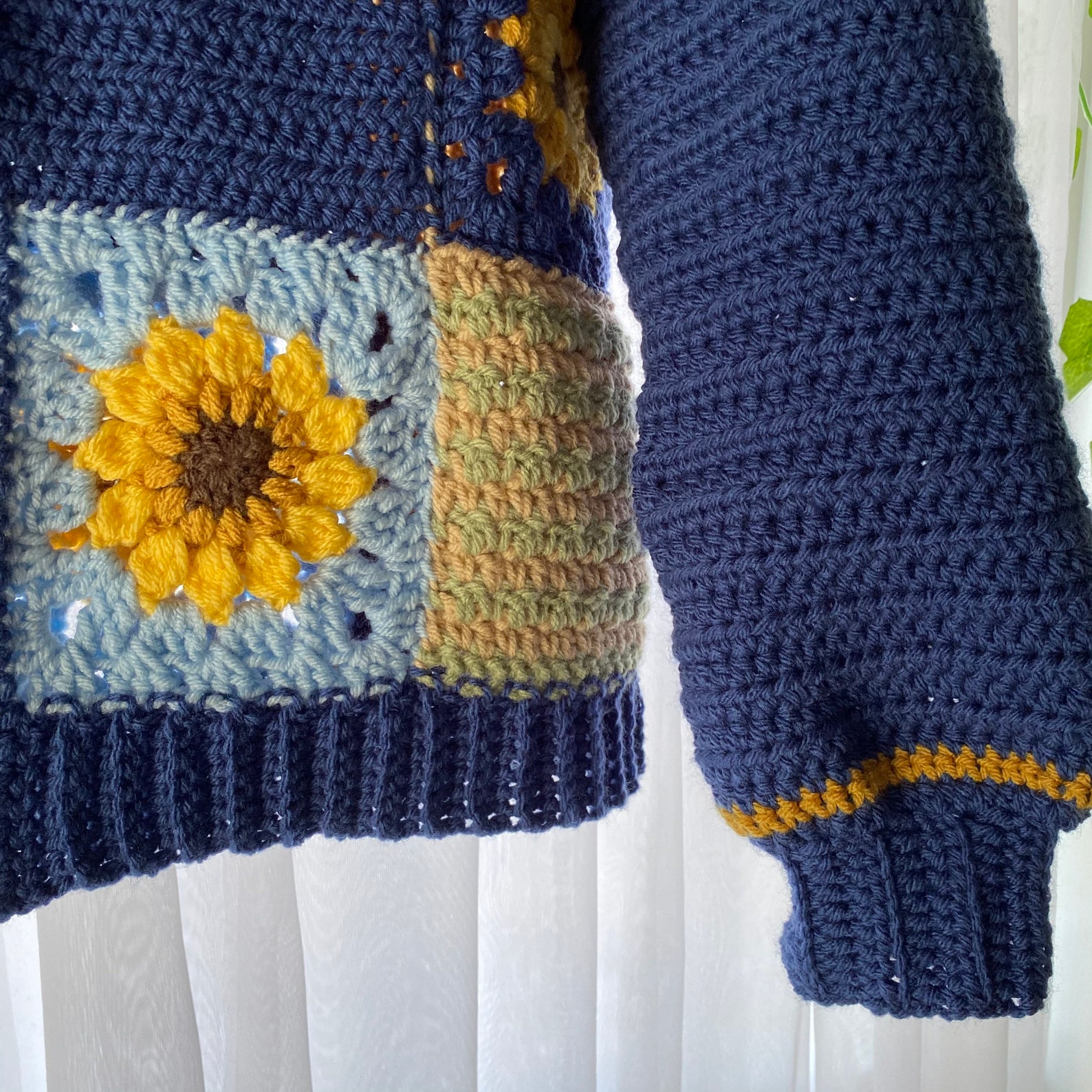 sunflower cardigan crochet