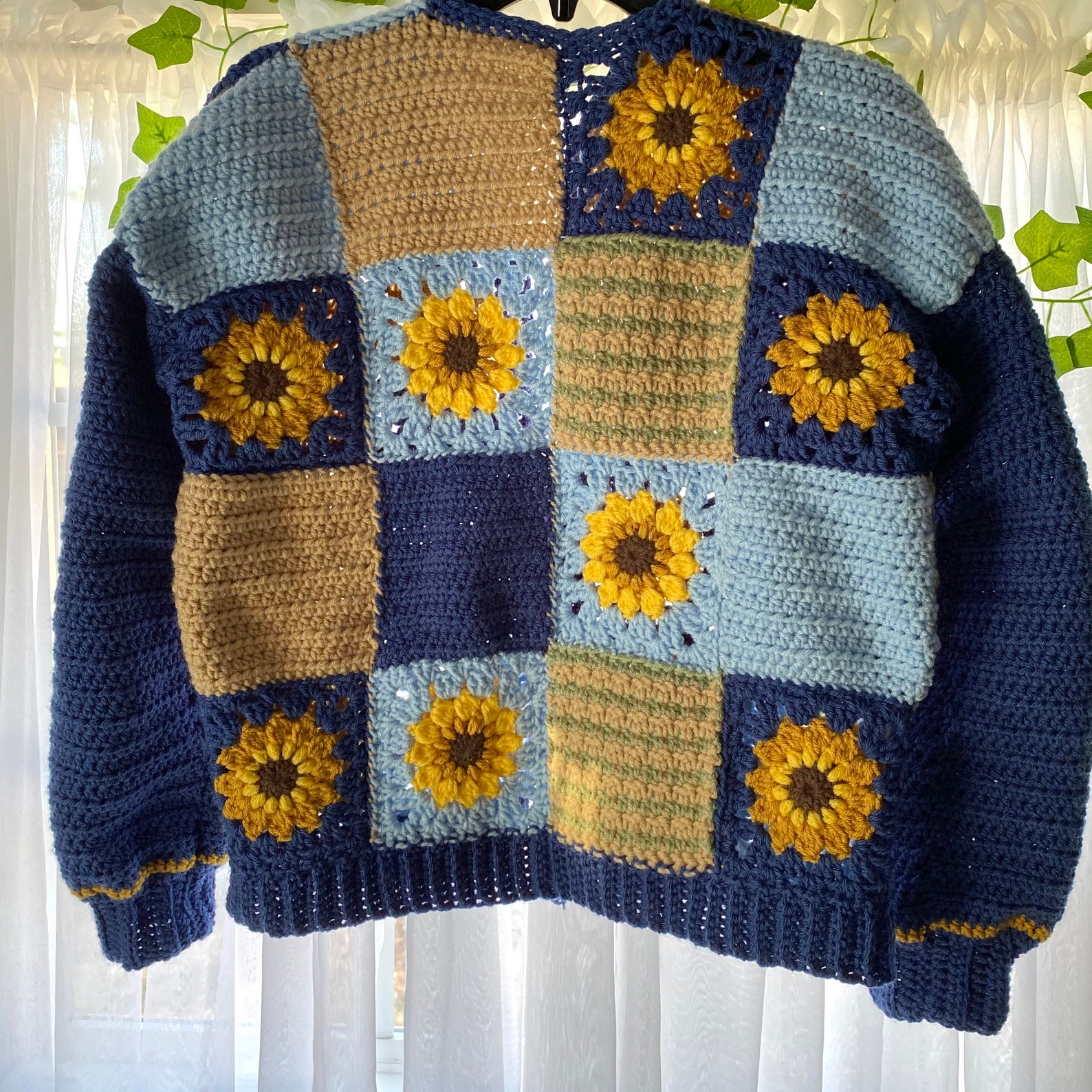 sunflower cardigan crochet