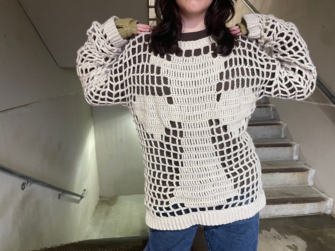 【RACER WORLDWIDE】Cross Net Sweater Beige Cross Net Sweater – Racer Worldwide