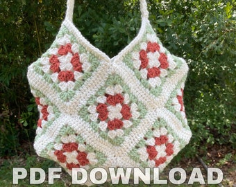 Patrón PDF para bolso de mano cuadrado de la abuela en crochet