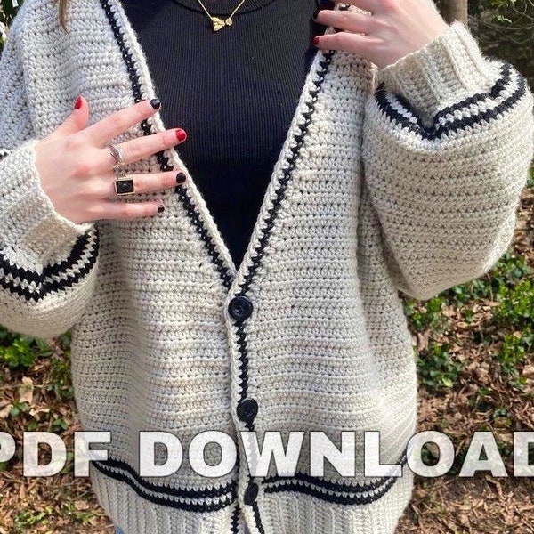 Crochet Taylor Swift Folklore Cardigan PDF Patron