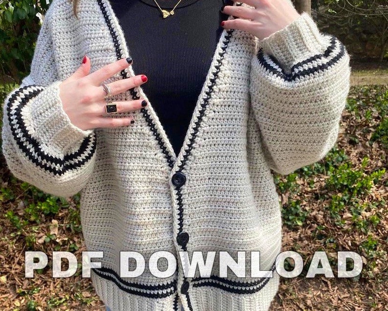 Crochet Taylor Swift Folklore Cardigan PDF Patron image 1