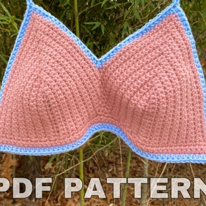 Crochet pattern for crochet bikini style top instructions and video tutorial