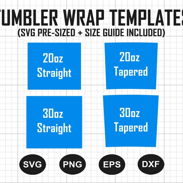 Modello tumbler Svg, modello tumbler da 20 once avvolgimento conico dritto, modello tumbler avvolgente da 30 once conico dritto, modello di sublimazione Svg, Png