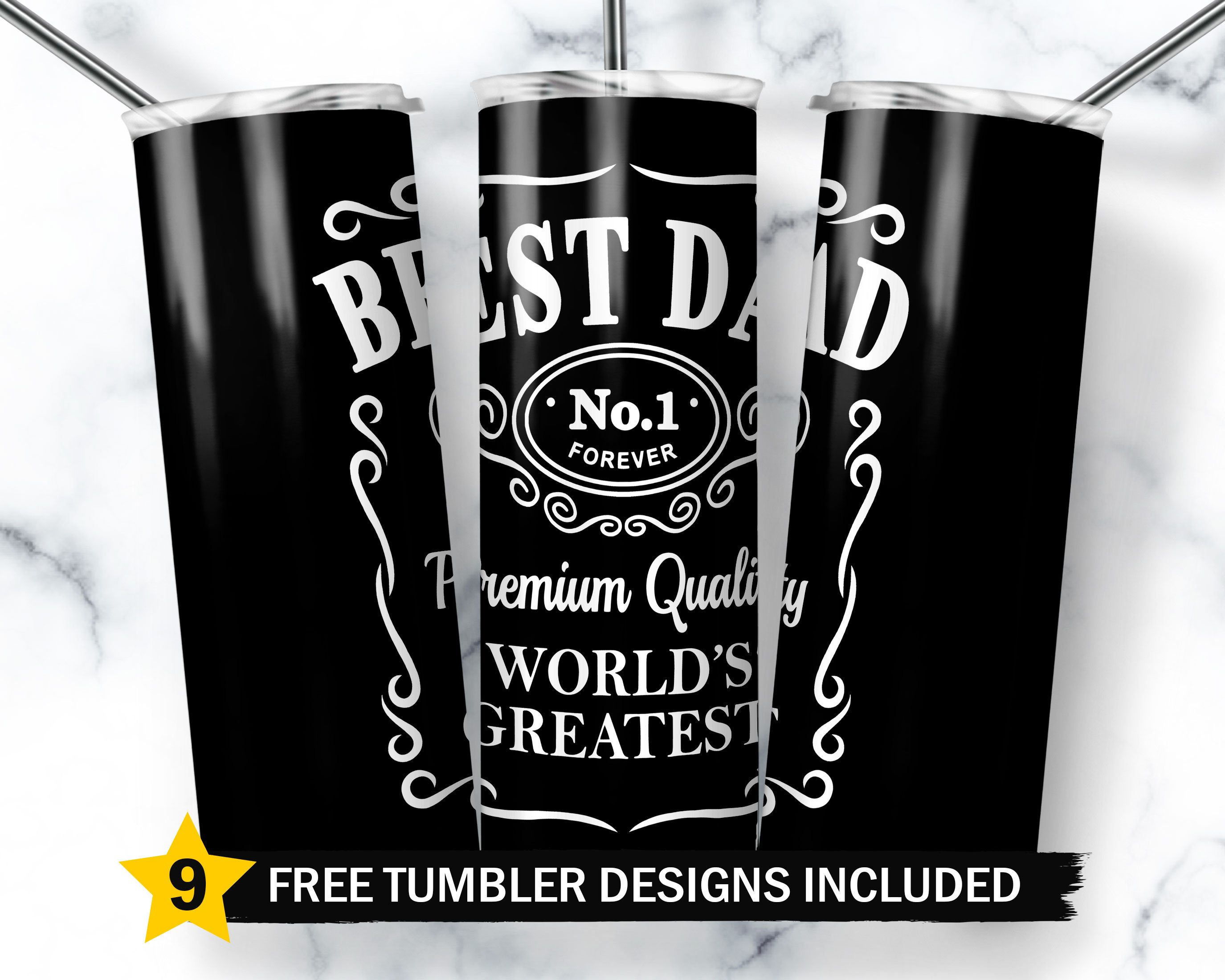 Fathers Day Tumbler Wrap, Dad Tumbler Designs, Best Dad 20oz Skinny ...