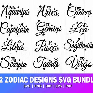 Zodiac Svg Bundle Horoscope Svg Astrology Signs Svg Zodiac - Etsy