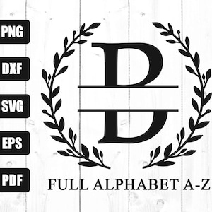 Paquete de fuentes monograma SVG, letras monograma divididas SVG, monograma familiar SVG, alfabeto de fuentes monograma, archivos monograma SVG, archivo de corte para Cricut