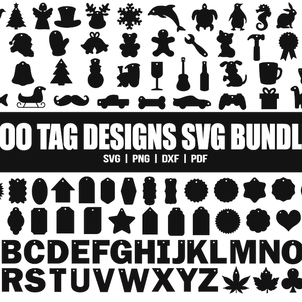 Tags Svg, Tag Svg Bundle, Christmas Tags Svg, Gift Tags Svg, Price Tag Svg, Label Svg, Decorative Tag Svg, Silhouette, Cut Files For Cricut