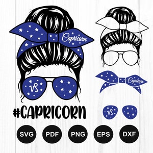 Steenbok Svg, Steenbok Astrologie Sign Svg, Steenbok Zodiac Sign Svg, Moms Life Svg, Messy Bun Svg, Zodiac Svg, Cut File Cricut