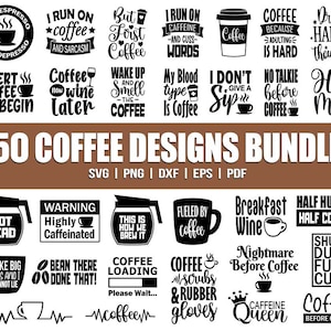 Paquete SVG de café, paquete SVG de café, paquete SVG de taza, frase divertida sobre café SVG, cita sobre café SVG, cita sobre taza SVG, taza de café SVG, archivo de corte para Cricut
