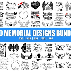 Memorial Svg Bundle, Bereavement Svg, Memorial Quotes Svg, Sympathy Svg, Remembrance Svg, In Loving Memory Svg, Cut File For Cricut, Png,Dxf