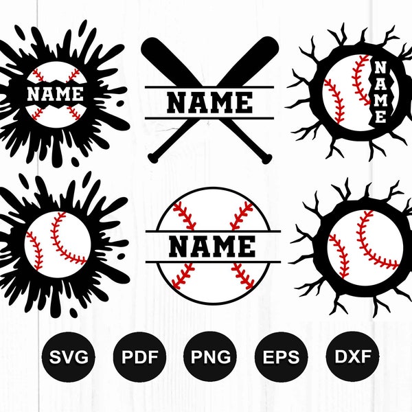 Lot de SVG de baseball, lot de Svg de softball, Svg monogramme de baseball, dessins de baseball, Svg de l'équipe de baseball, fichier de coupe pour Cricut, Silhouette, Png