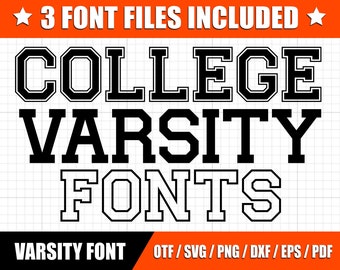 Varsity Font, College Font, Jersey Font, Varsity Letters, Varsity Font File, Baseball Font, Sports Font, Cricut, Silhouette, Svg, Png, Otf