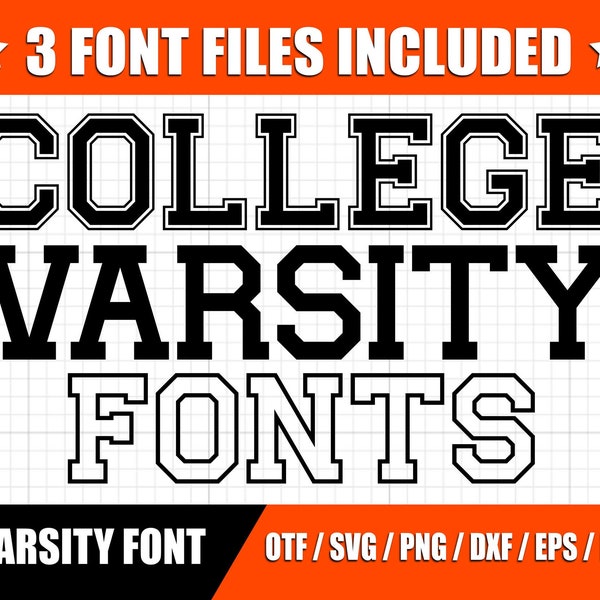 Varsity Font, College Font, Jersey Font, Varsity Letters, Varsity Font File, Baseball Font, Sports Font, Cricut, Silhouette, Svg, Png, Otf